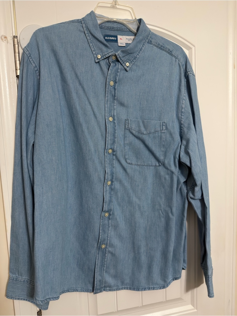 Old Navy Light Blue denim Chambray Oxford Button-Down Shirt